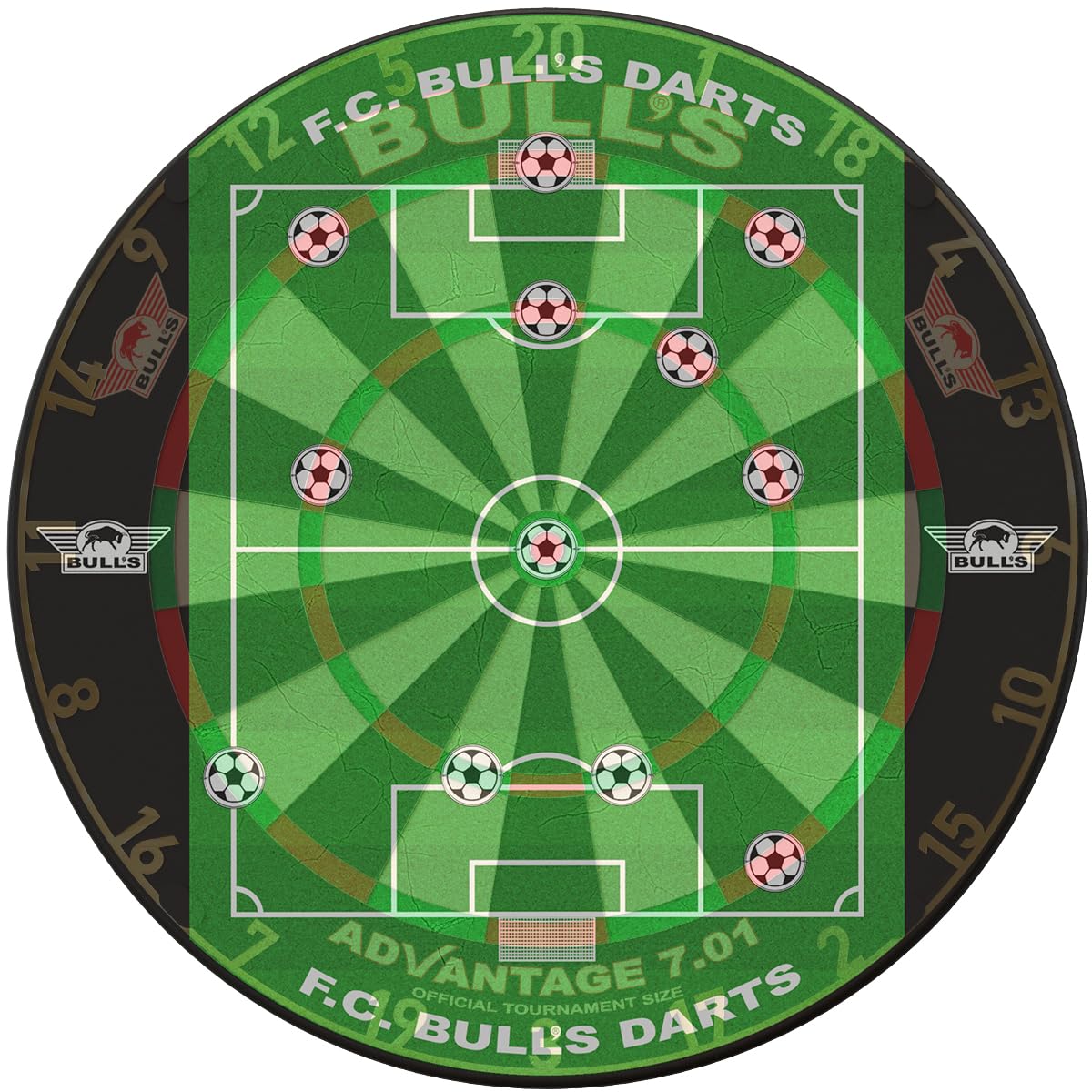 Bull’s Game Board Football – Einzigartiges Dartspiel mit Fußball-Elementen – Präzisionsschulung für Freizeit- und Profispieler – Verschiedene Spielmodi – Einfach zu montieren