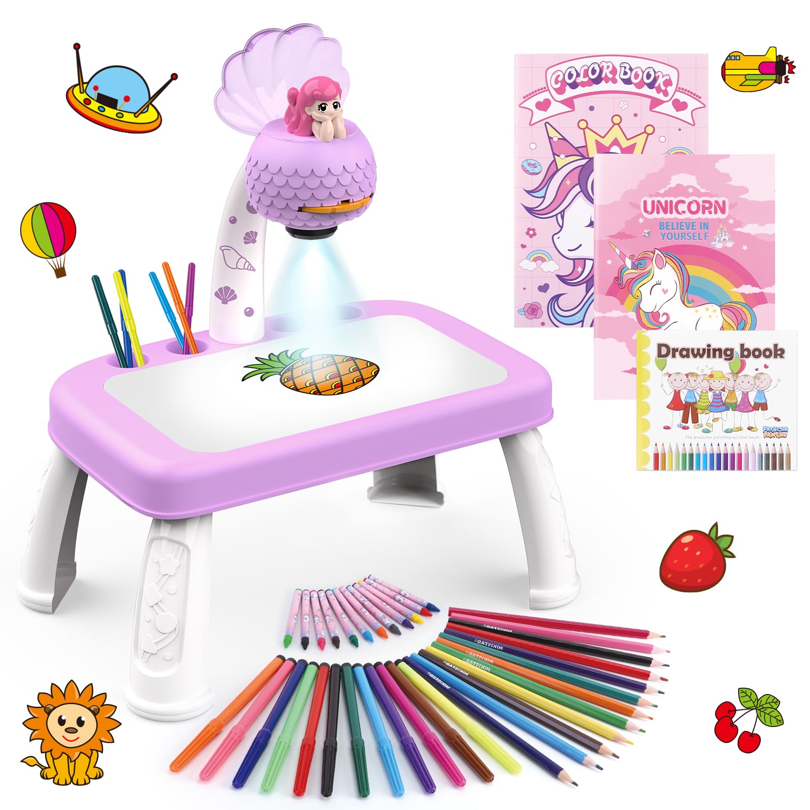 Photo 1 of [PARTIAL SET] Hoarosall Drawing Projector for Kids, Drawing Board Pad, Color Pens, Pencils, Crayons, Scrapbook etc,Tracing Projector, Ideal Toy for 3+ Year Old Girls (Mermaid Kit)