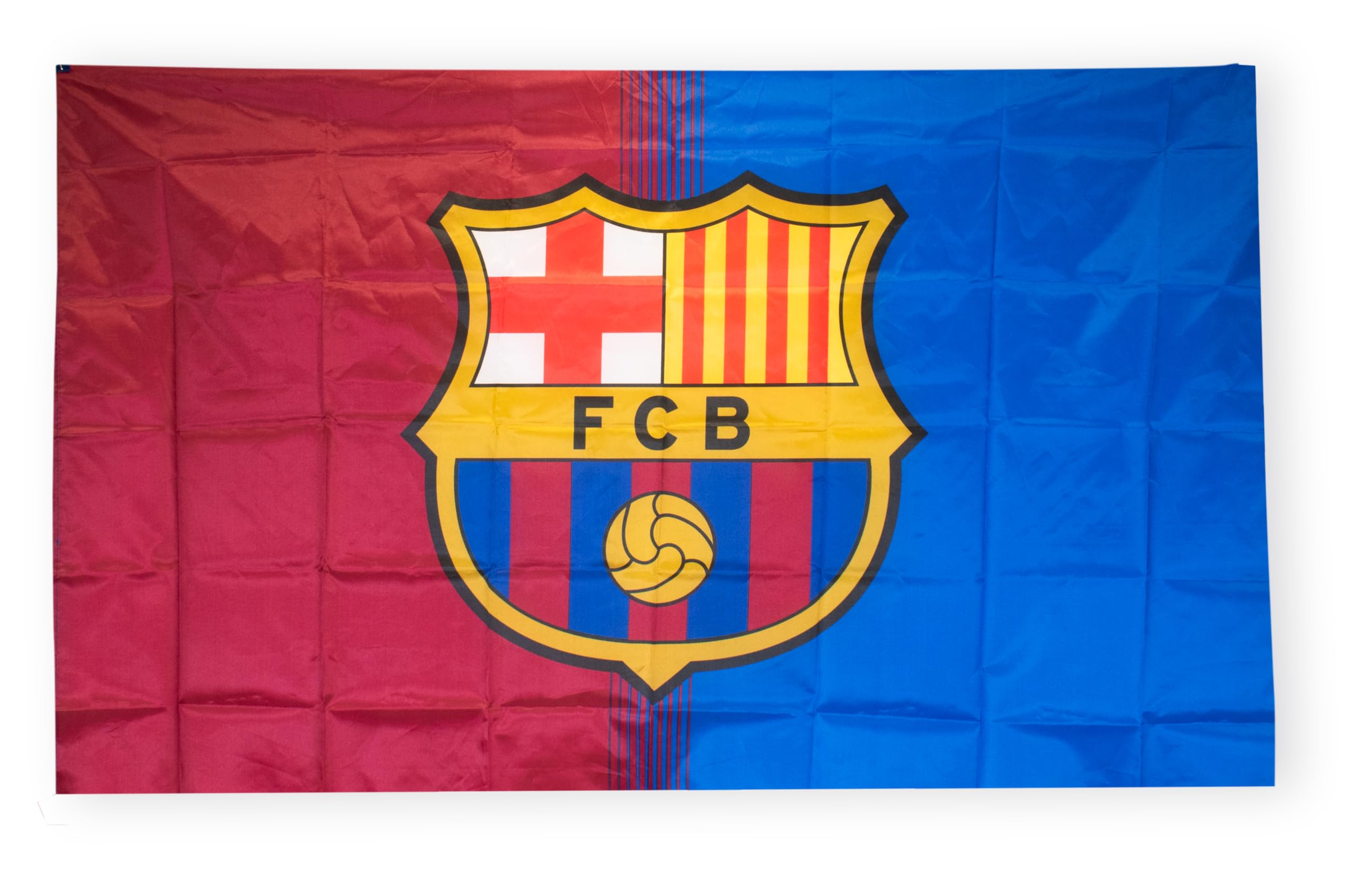 Hy-Pro Official Barcelona Flag 5ft x 3ft - Polyester National Football Banner for Home & Match Display - Supporters' Gear with Large Crest & Red and Blue Flag Detail