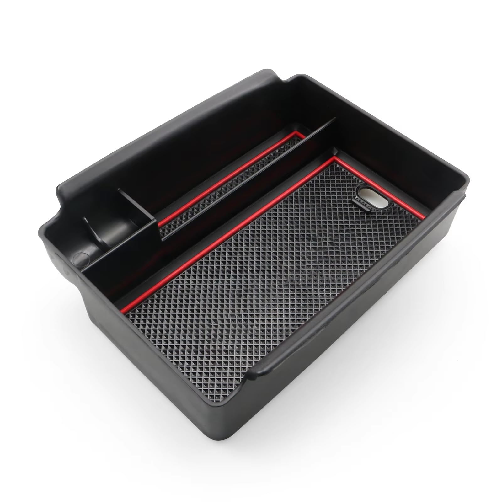 HNDZCYSMGS Boot Organiser Compatible With Skoda For Octavia Mk4 2020 2021 2022 2023 2024 2025 Car Armrest Storage Box Central Control Storage Box Auto Accessories(Red)