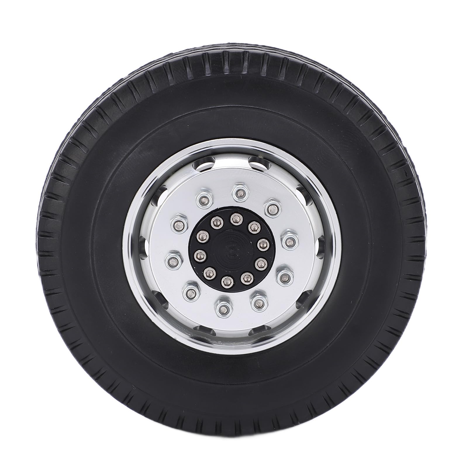Metal Przednia Pia 2 Szt, Opony Gumowe 22 Mm, do Przyczepy RC | Wytrzymała piasta ze stopu aluminium, bieżnik o dużej przyczepności, zamiennik bezpośredniego dopasowania do ciągnika