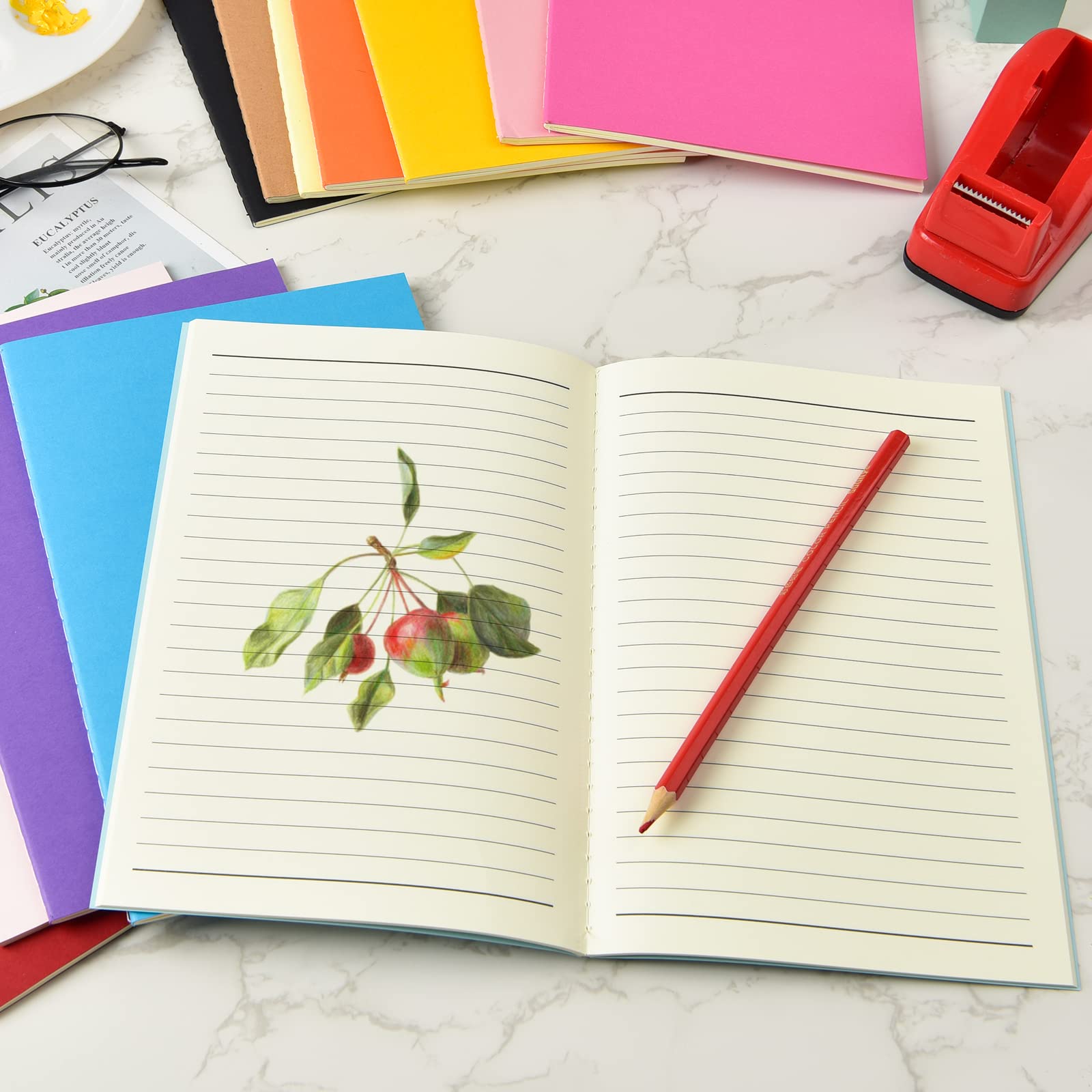 Coopay Paquete de 48 cuadernos coloridos a granel, tamaño A5, juego de viaje, bloc de notas, planificador, escritura, cuaderno de bocetos, diario de notas para niños, viajeros, estudiantes y oficina,