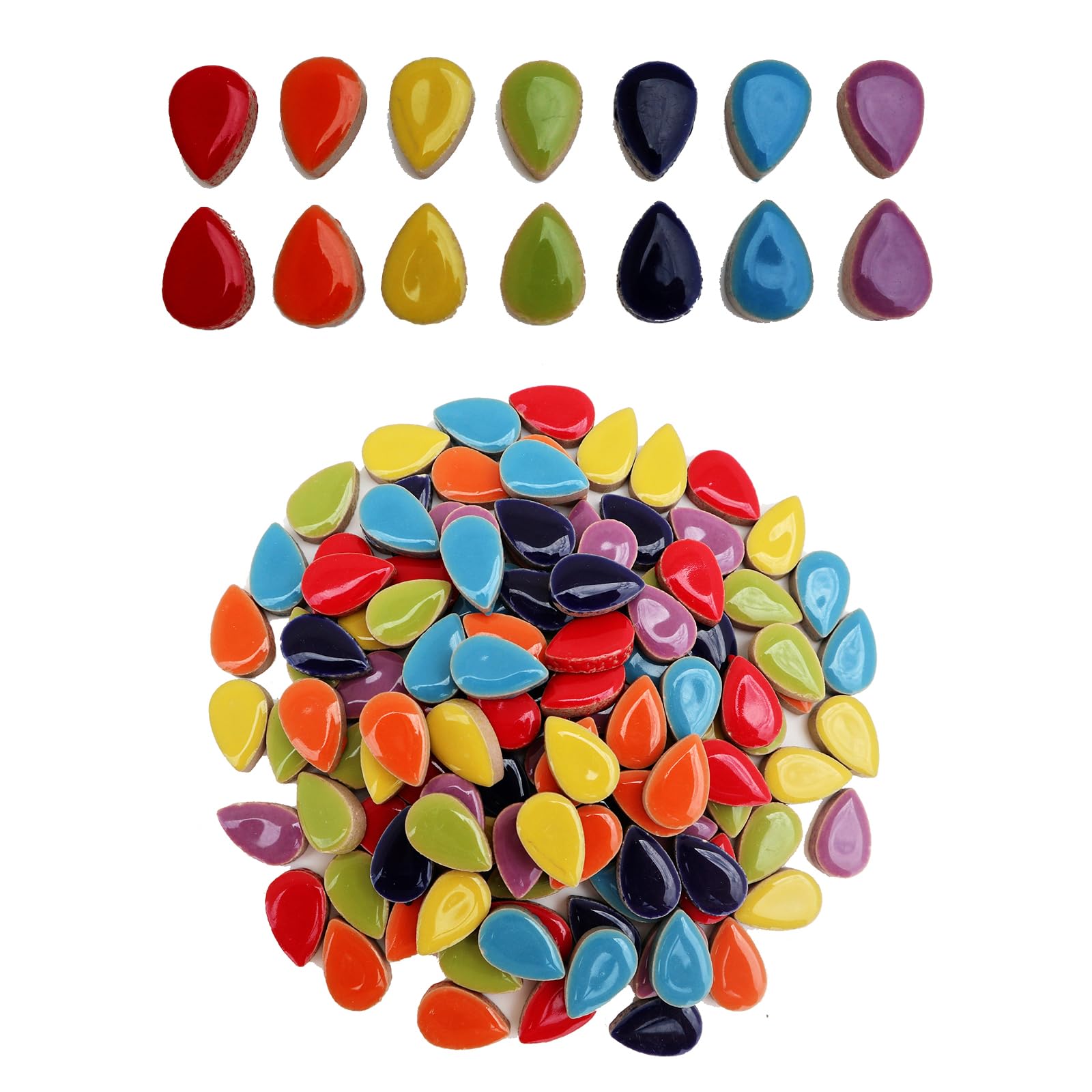 EDFLIFE Ceramic Mosaic Tiles for Crafts, 7oz Assorted Colors Petal Mosaic Tiles Ceramic for Art Supplies, Mosaic Making Kit for DIY Hobbies Children Handmade Home Decoration Art Projects (Drop)......