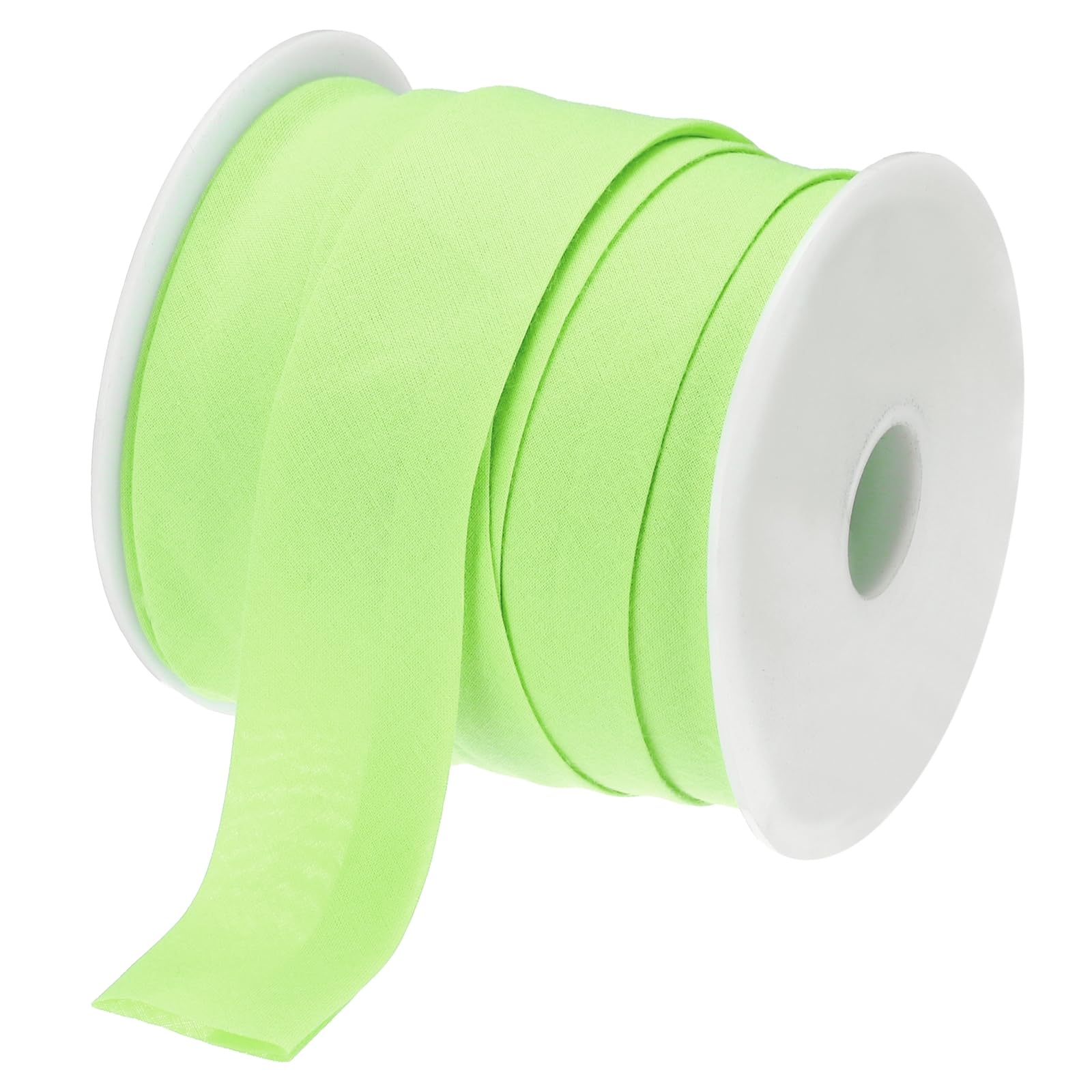 MECCANIXITY Cinta al bies de algodón de doble pliegue de 2,5 cm para costura, costura, acolchado, encuadernación, manualidades (verde, 25 yardas)