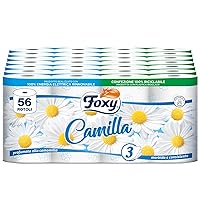 Foxy Camilla | Carta igienica 3 veli profumata alla camomilla | 56 rotoli | 160 strappi