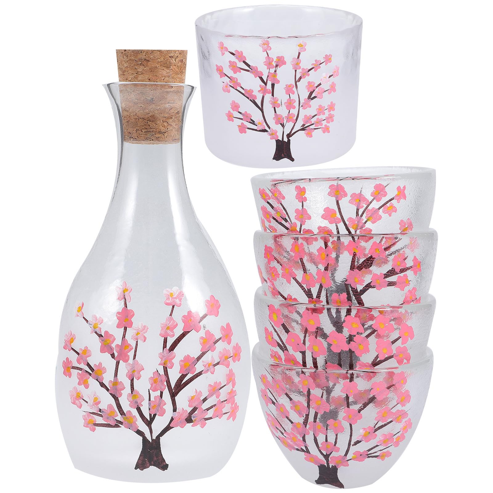 Set de saké cadeau Fête des Pères et anniversaire avec socle en bois