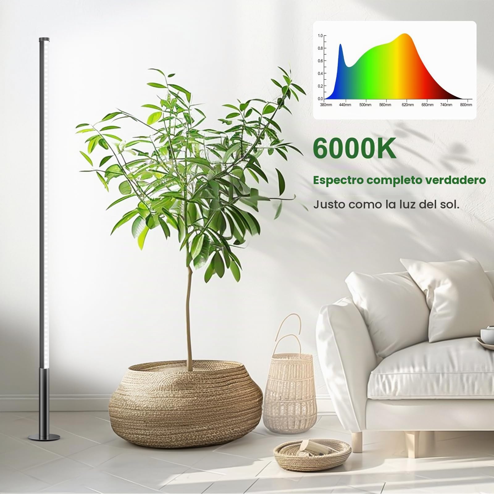 wolezek - Luces de cultivo para plantas de interior de espectro completo, luz de crecimiento de 4/4 pies de altura, 216 luces LED de 6000 K 42 W para cultivo en interiores, 3 modos de montaje, base