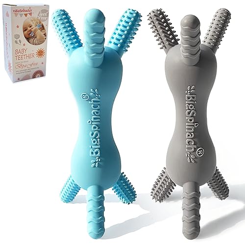 Miniatura 7 de Mordedor 3D para bebés, juguete de dentición de silicona multitextura sin BPA, diseño texturizado de 360 grados, diseño de fácil agarre para bebés y