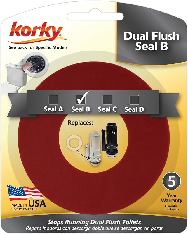 Korky Dual Flush Valve Seal B Assortment Fits Specific Dual Flush Toilets