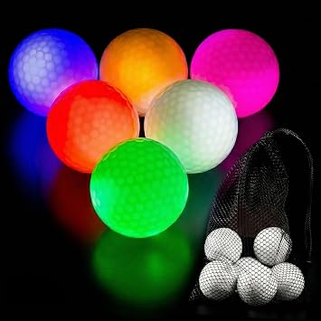 THIODOON 12 Pack Upgraded Glow in The Dark Golf Balls New Version Light up Led Golf Balls Night Golf Gift Sets for Men Kids Women