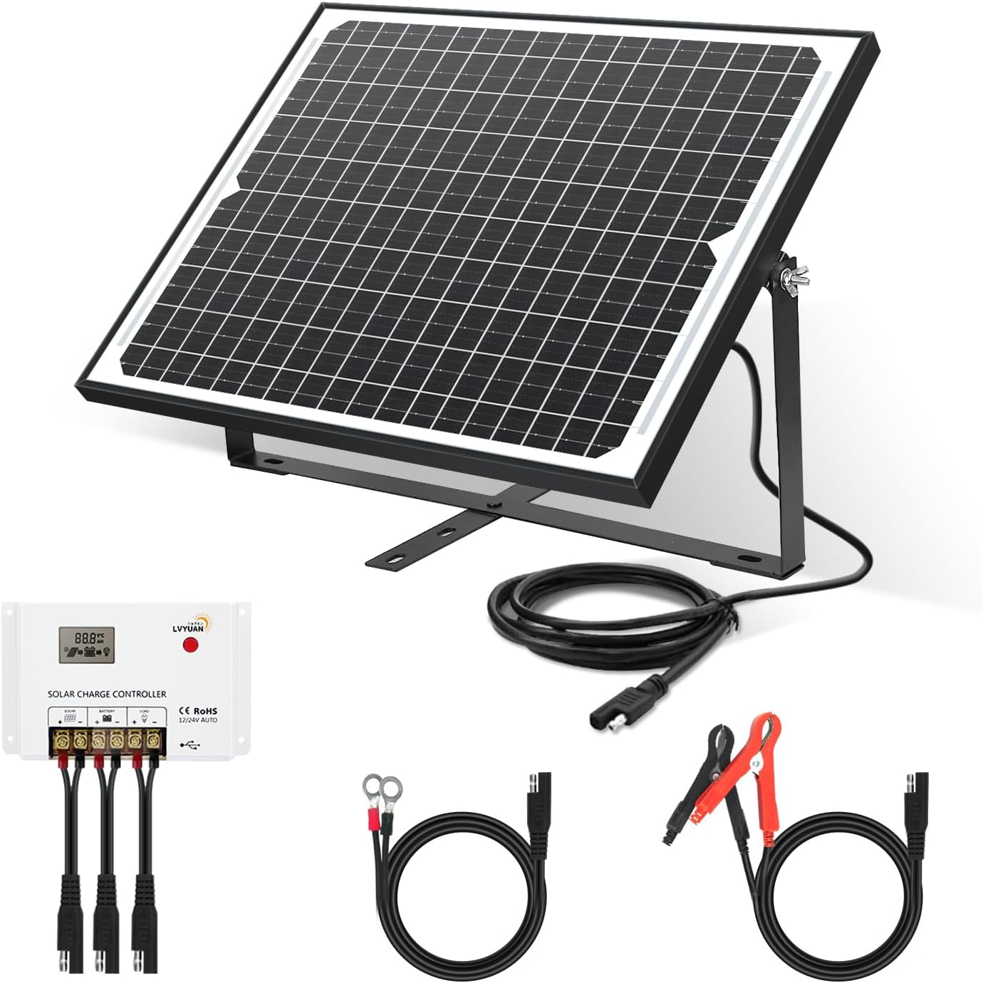 LVYUAN【正規品】 25W PERC 高性能 単結晶 ソーラーパネル 1枚入 LiFePO4対応・リチウム活性化機能 25年使える耐久性！ 次世代型 全並列 太陽光パネル 25W 12v 太陽光チャージ 変換効率21.5% 超高効率! 省エネルギー 小型 車、船舶、屋根、ベランダーに設置 災害対策