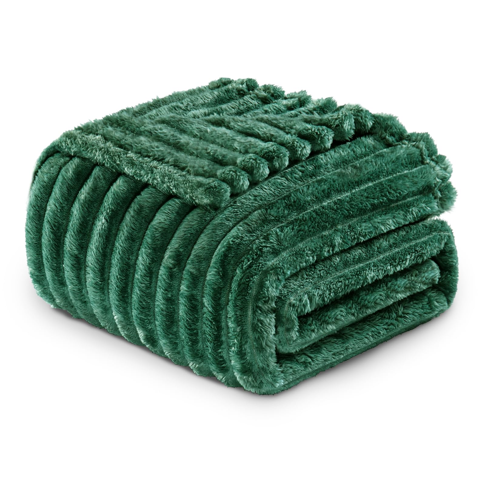 Exclusivo Mezcla Fleece Throw Blanket for Sofa Super Soft Striped Jacquard Bed Blanket