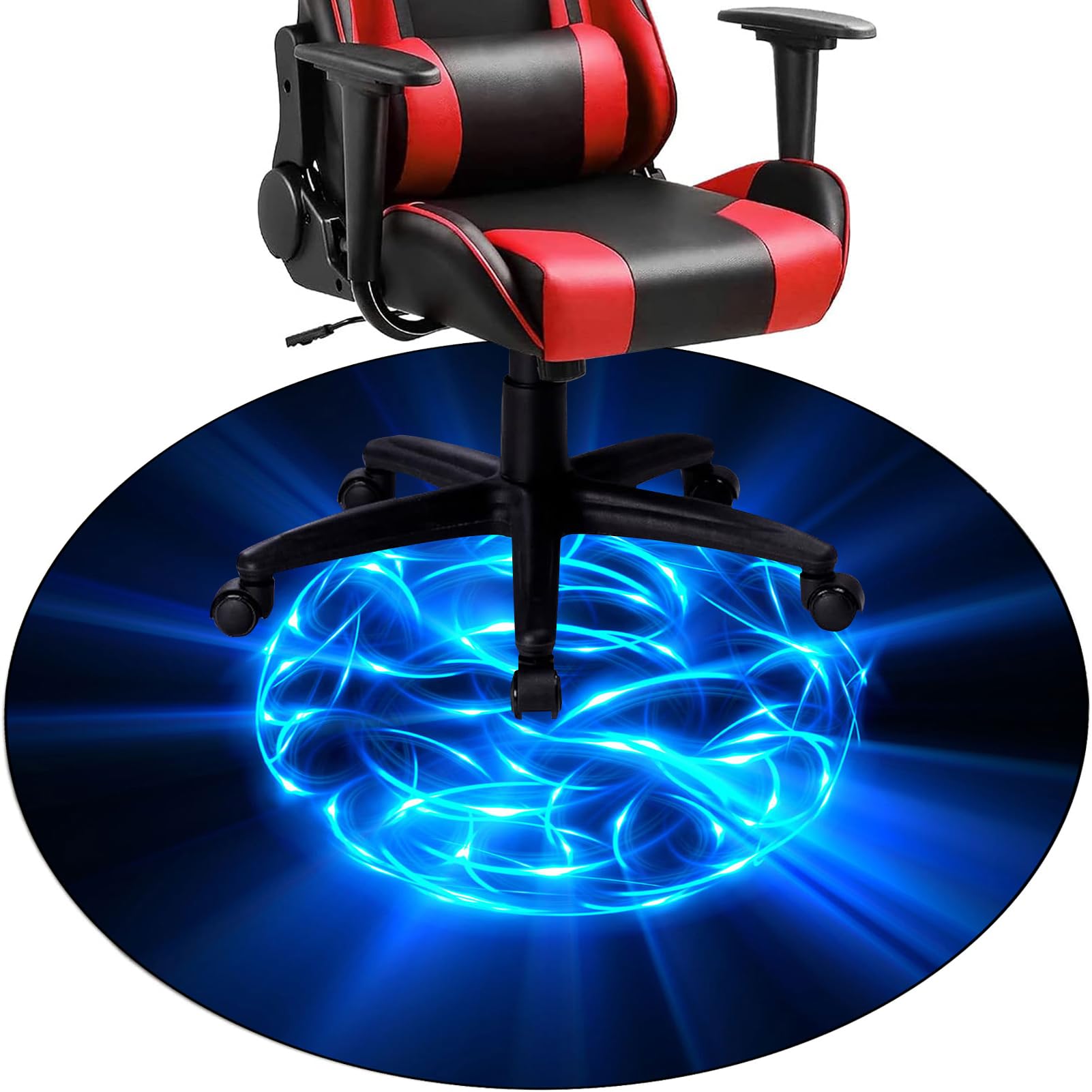 Alfombra para Silla de Oficina, Gaming Protector de Suelo, 100 cm Escritorio de Oficina, Redonda Alfombrilla para Silla de Oficina, Alfombrilla Silla Gaming, Alfombra Protectora Suelo