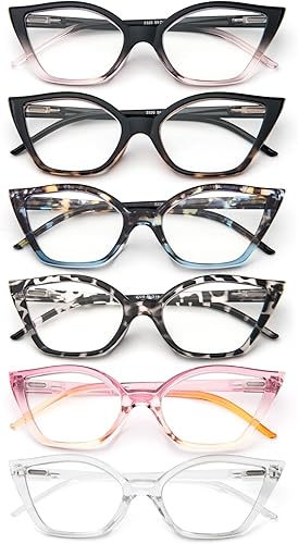 Miniatura 3 de MMOWW Oversized Square Reading Glasses Fashion Cute Blue Light Blocking Computer Readers for Women 3 Pack