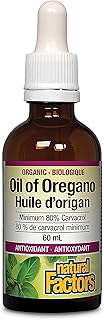 Natural Factors, Certified Organic Oil of Oregano, Herbal Supplement for Immune Support, Vegan, Non-GMO, 2 oz (375 servings)