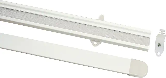 GARDINIA Riel Corredera Cortina 60 cm Blanco con Velcro y Rodillos