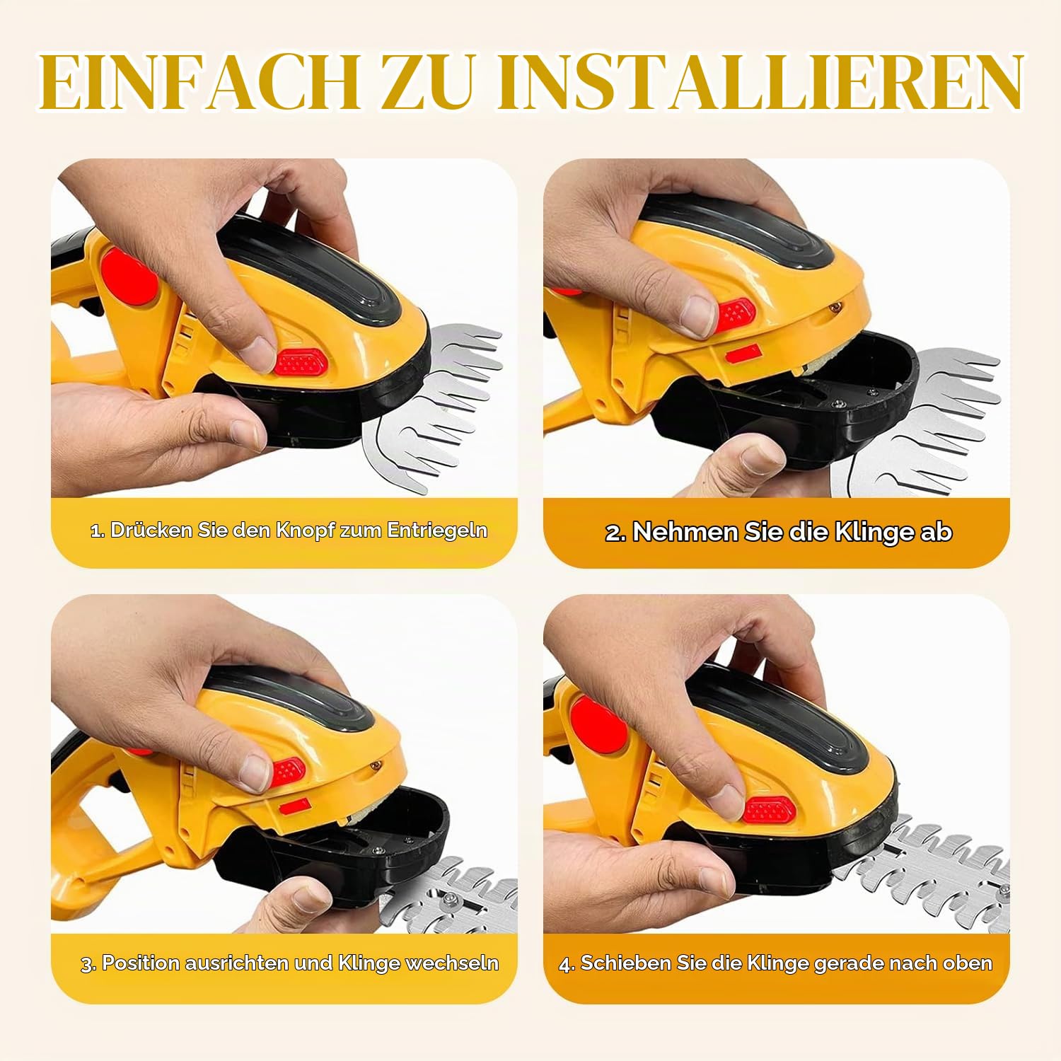 Heckenschere 24V 2 In 1 Schnurlose Akku Grasschere Mit Wiederaufladbarem Lithium-Ion Akku Und Ladegerät, Tragbare Gras Und Strauchschere Für Garten Rasen