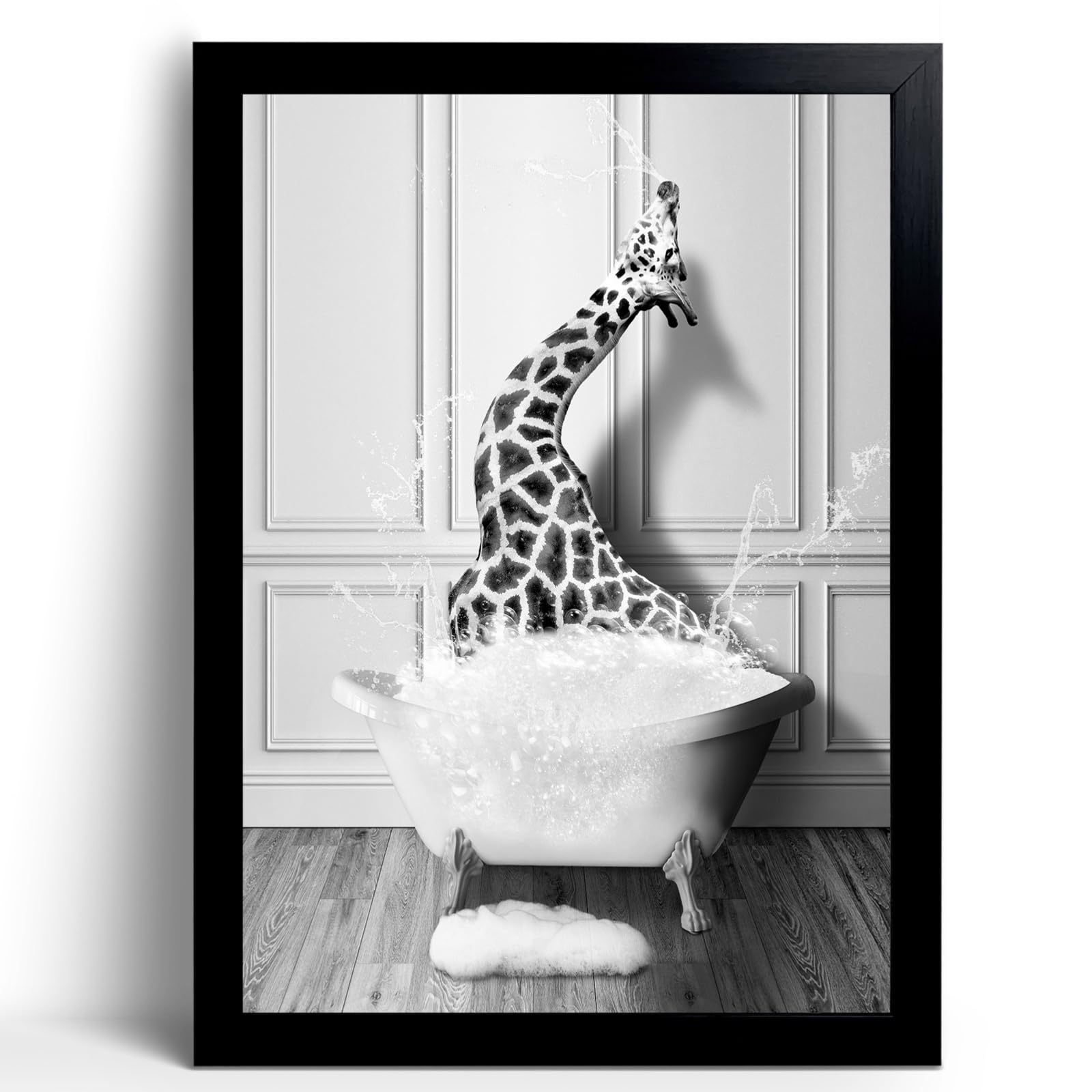 Amazon.com: Funny Giraffe Poster - Funny Bathroom Wall Art Decor ...
