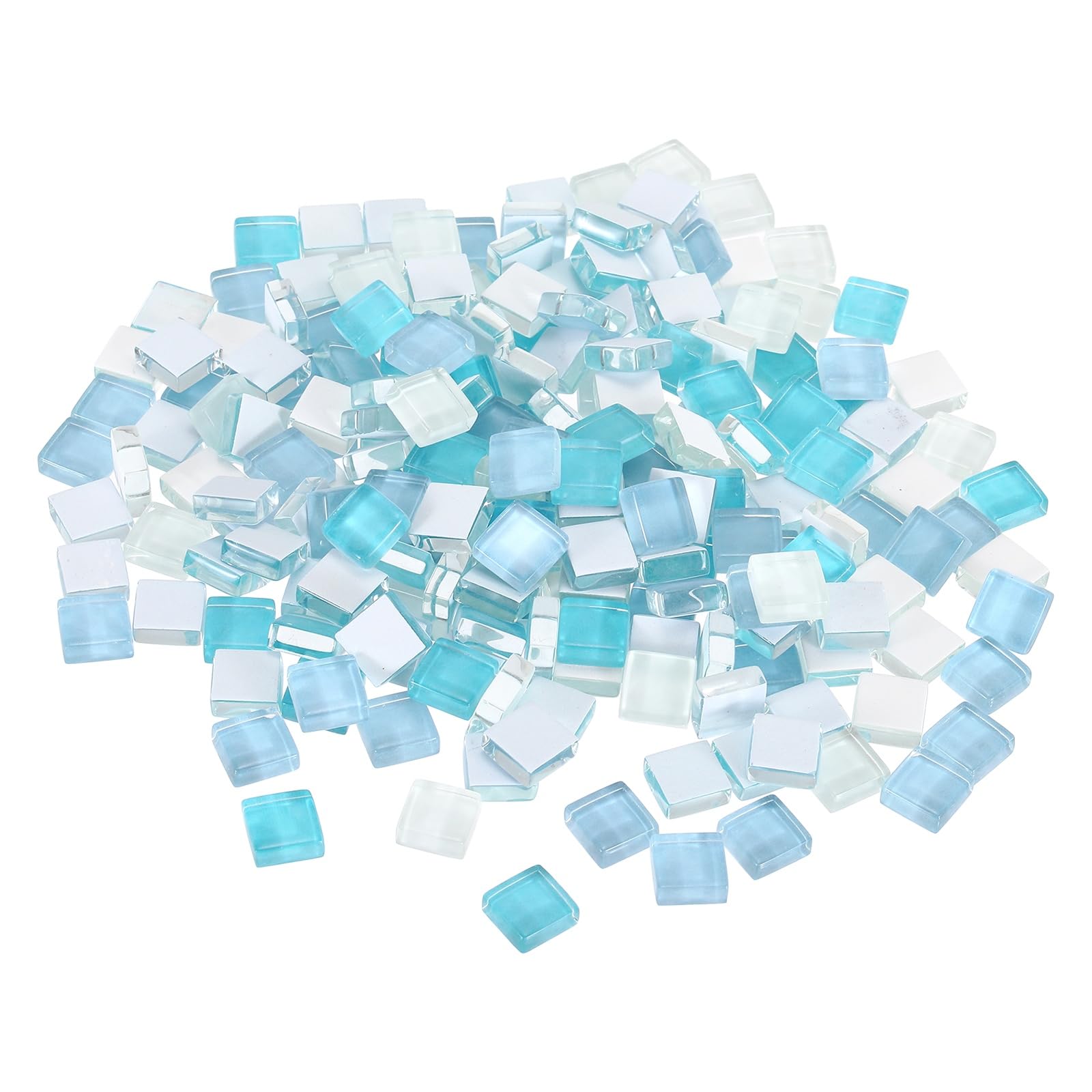 sourcing map Mosaic Tiles, 1 x 1cm Micro Glass Tiny Mini Mosaic Tile DIY Hobbies Handmade Crystal Free Stone Craft Material Creativity (Light Blue Series Pack of 200)