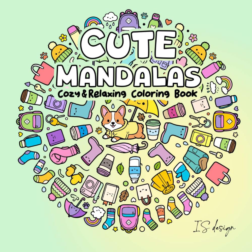 Cute Mandalas Coloring Book for Adults: 24 Original Character Mandala Designs for Stress Relief, Relaxation and Mindfulness — One-Sided Pages