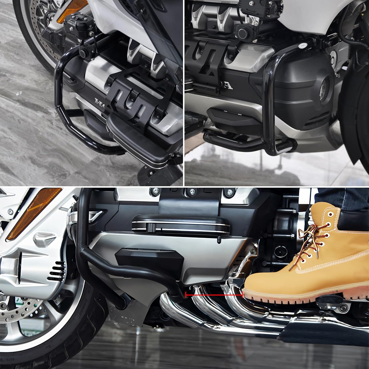 Panical Motorcycle for Honda 2018-2025 GoldWing GL1800 F6B GL1800B Dct Tour Highway Engine Stainless Steel Frame Left Right Protective Bar ﻿ (Black)