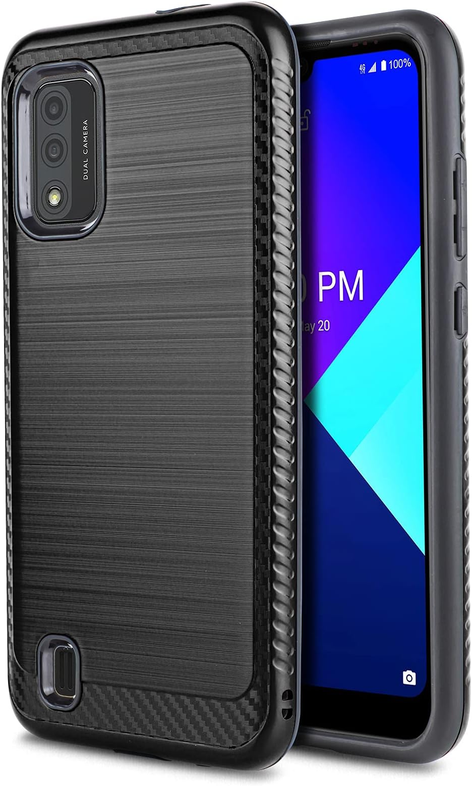 CaseMart Phone Case for [Wiko Ride 3 (Boost Mobile)], [Modern Series][Black] Shockproof Protective Slim Brushed Cover for Wiko Ride 3 (Boost Mobile Prepaid Phone)