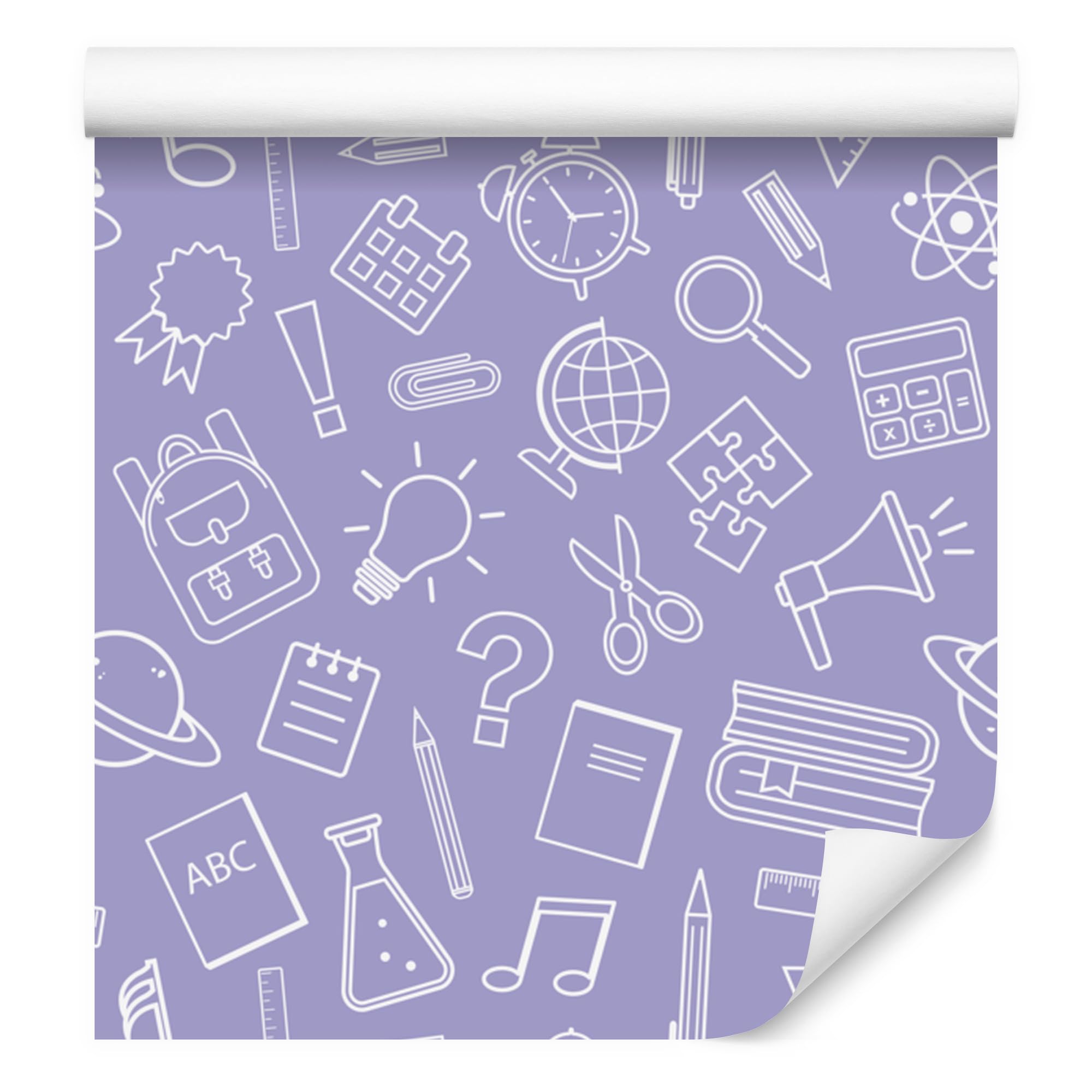 Papier peint intissé Fournitures scolaires 50×1000 cm