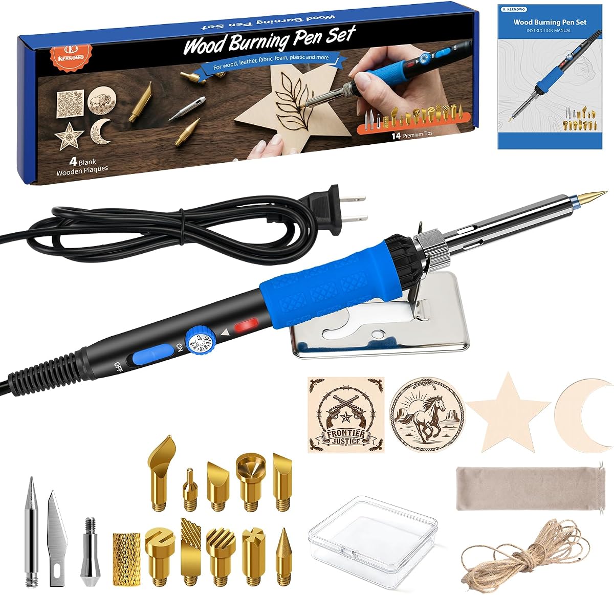 Wood Burning Kit, 23pcs Wood Burning Pen Adjustable Temperature 200-450°C