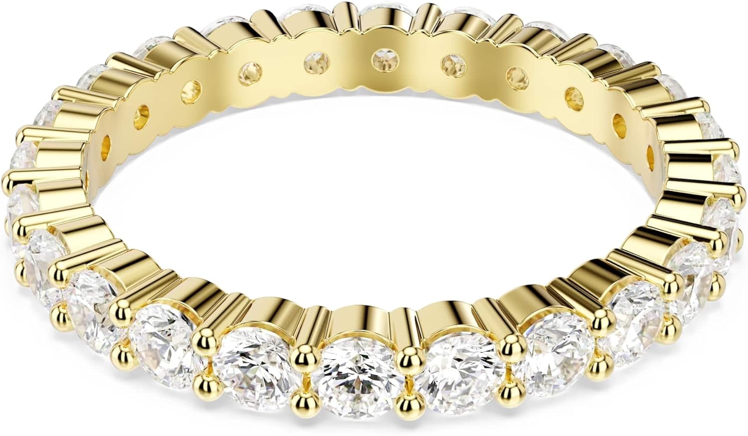 Swarovski Matrix Vittore band ring, Round cut, White, Gold-tone plated