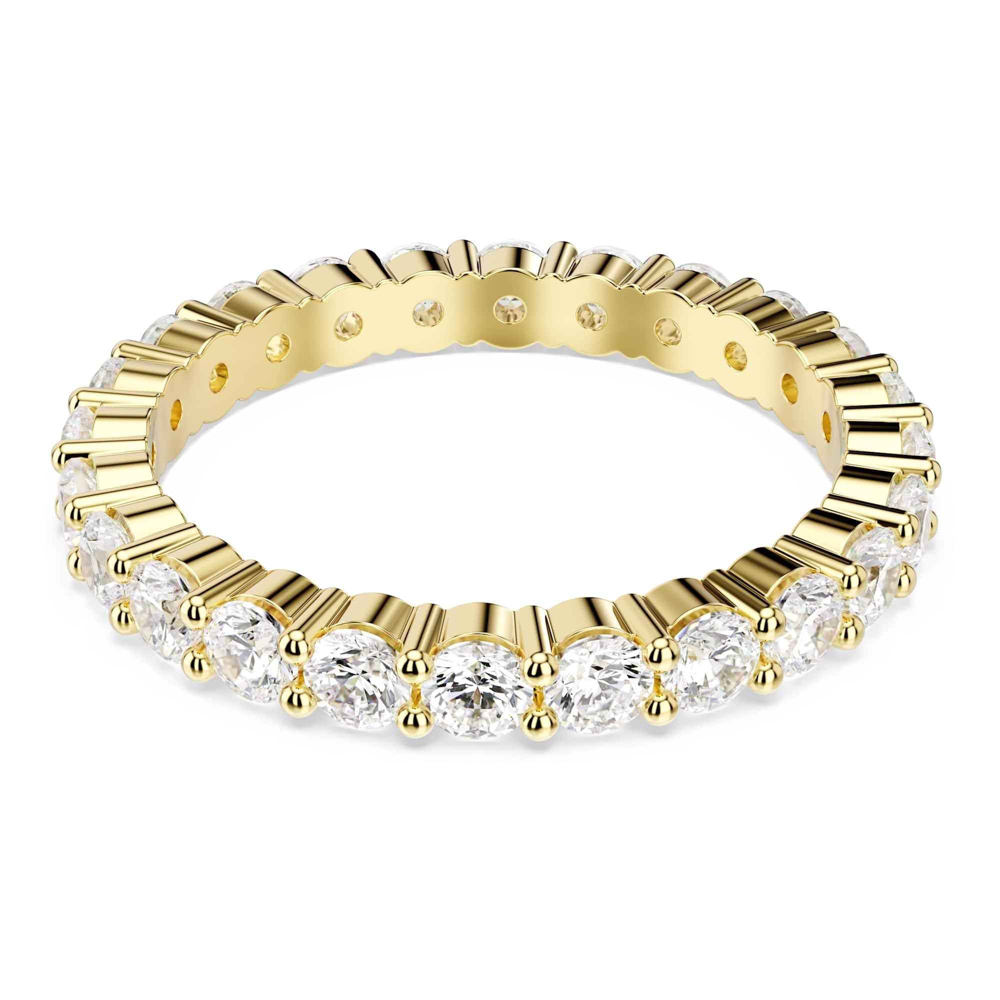 Swarovski Matrix Vittore Kollektion Bandring, Rundschliff, Weiß, Goldfarben beschichtet
