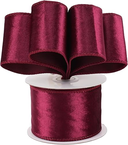 Miniatura 8 de AIMUDI Cinta de terciopelo verde de Navidad con cable de 2.5 pulgadas para coronas, cinta verde esmeralda y dorada para el día de San Patricio,