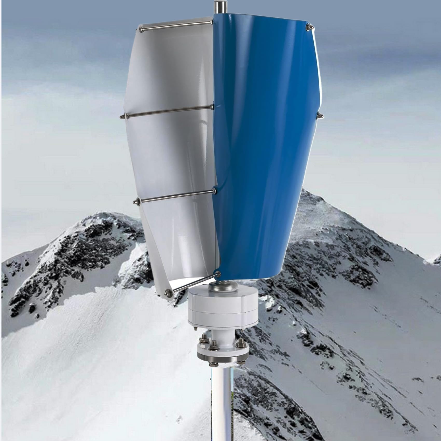 Aerogenerador De Eje Vertical De Levitación Magnética Permanente De 9000 W, 12 V/24 V/48 V/220 V, con Controlador para Jardín, Exteriores E Iluminación Pública (Azul).