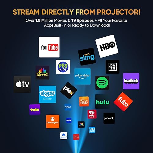 Miniatura 2 de Aplicaciones integradas Mini proyector inteligente de corto alcance 4K con WiFi 6 y Bluetooth, proyector de película para exteriores Keystone