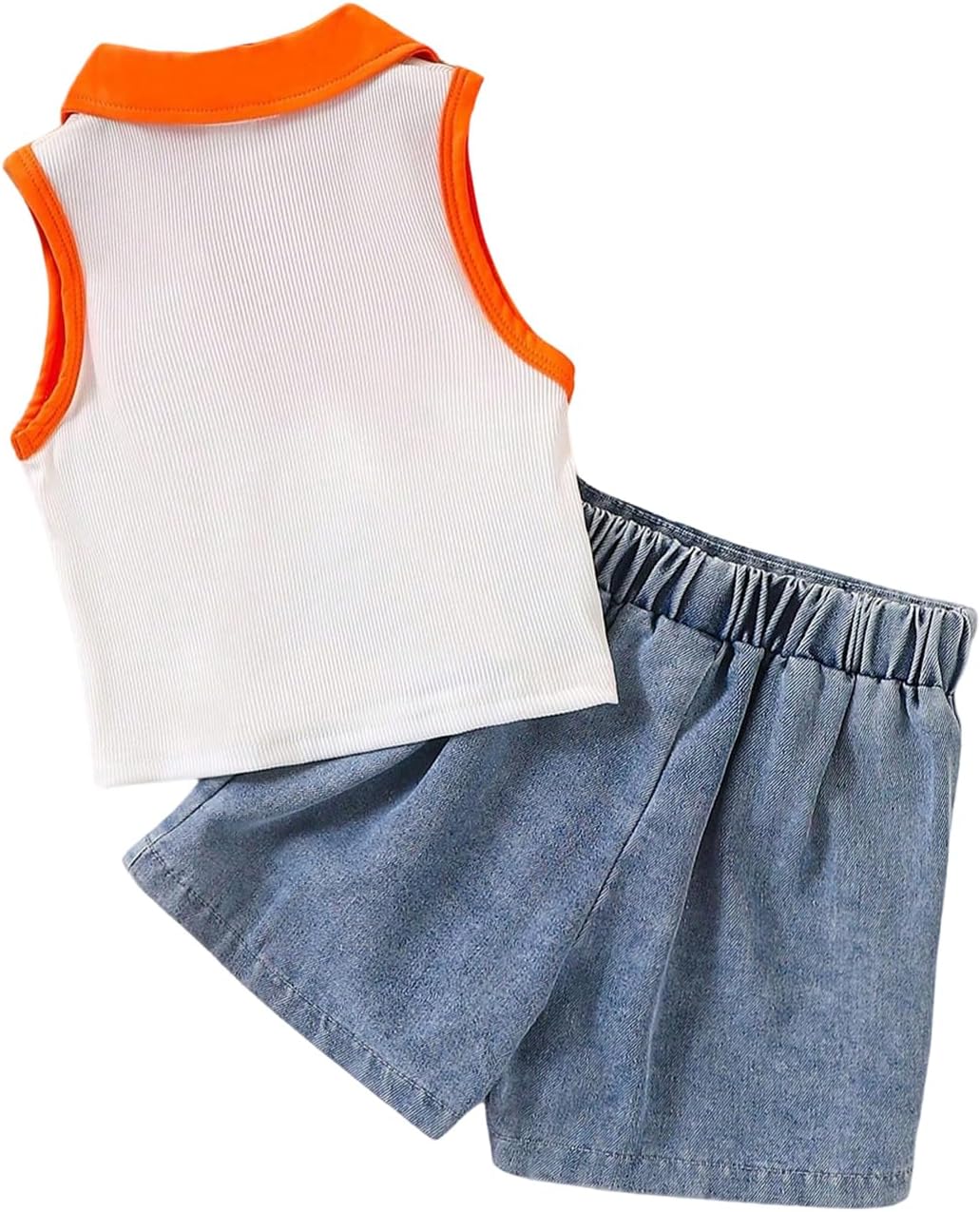 WDIRARA Toddler Girl's 2 Piece Outfits Floral Patched Collar Tank Wrap Skirt Shorts Set Summer Outfits - Image 2