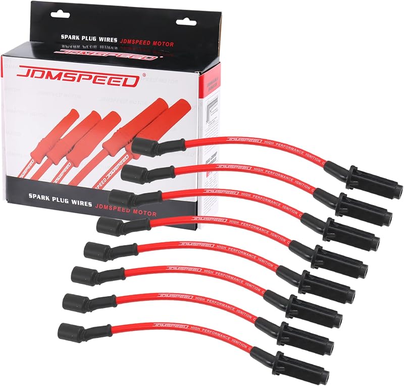 Jogo de cabos de vela JDMSPEED 10,5 mm para Chevy GMC LS1 Vortec 4,8 L, 5,3 L e 6,0 L 1999–2006 – 1 conjunto