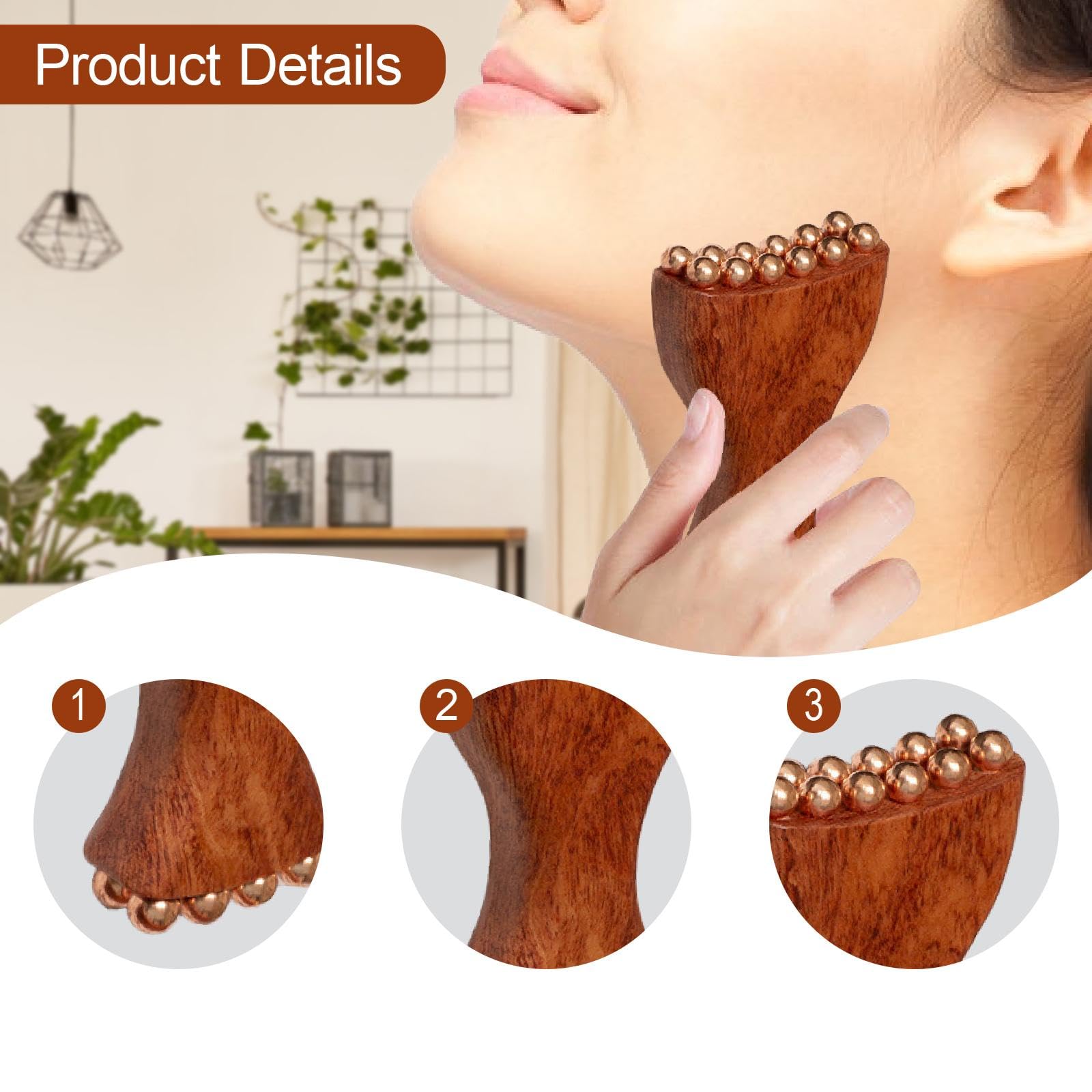 Harilla Strumento per il viso Gua Sha Strumento per il viso Guasha Forniture versatili Massaggio ergonomico per il Massaggio per il, Marrone