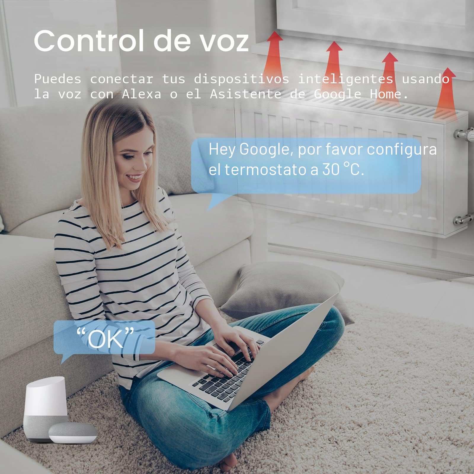 BSEED Zigbee Termostato Controlador de Temperatura Blanco para Calefacción de Calderas,5A Smart Termostato con Pantalla Táctil LED Compatible con Alexa y Google Home(Need Tuya Gateway Hub)