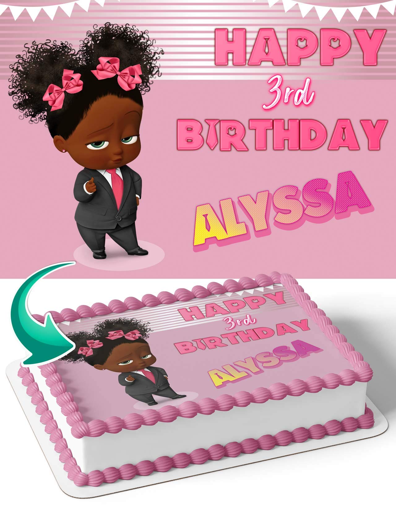 Buy Cakecery Baby Boss Girl Edible Cake Image Topper Personalized