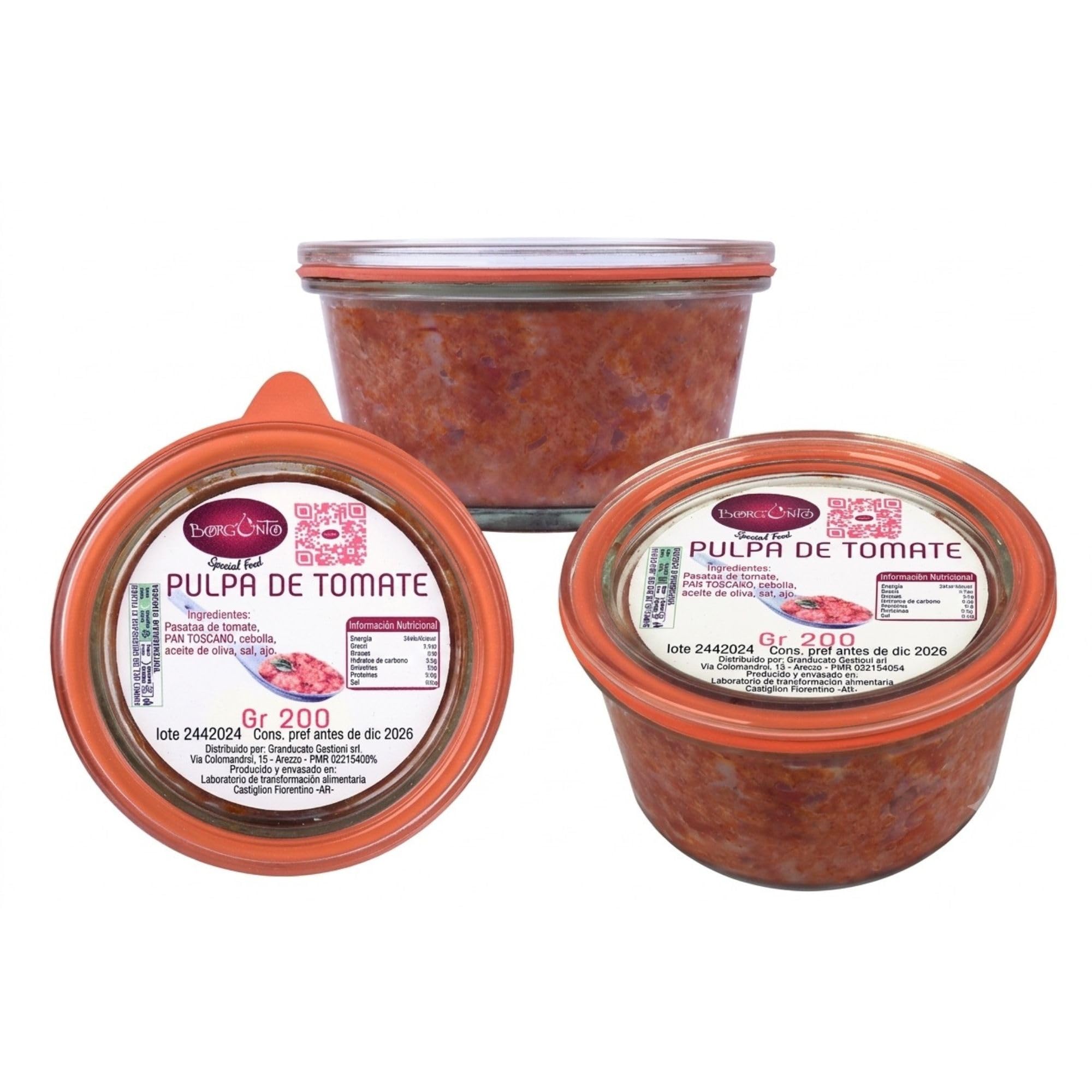 BORGUNTO | Pappa al Pomodoro Toscana 6 x 200g - Plato Preparado Típico Toscano con Aceite de Oliva Virgen Extra e Ingredientes 100% Naturales, Receta Tradicional