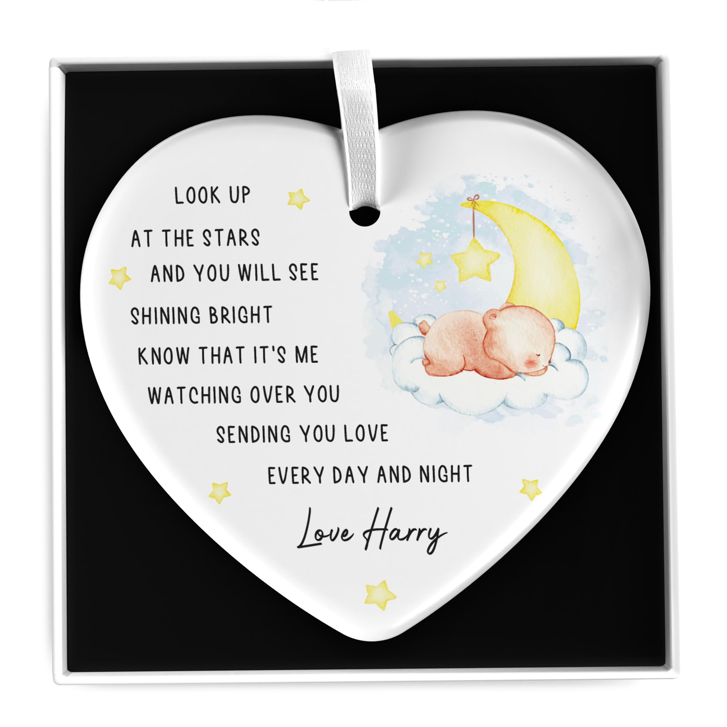 Beecreative Personalised Baby Memorial Gifts, Miscarriage Gifts For Mum Dad, Stillborn Baby Memorial Keepsake, Watching Over You Gift, With Gift Box