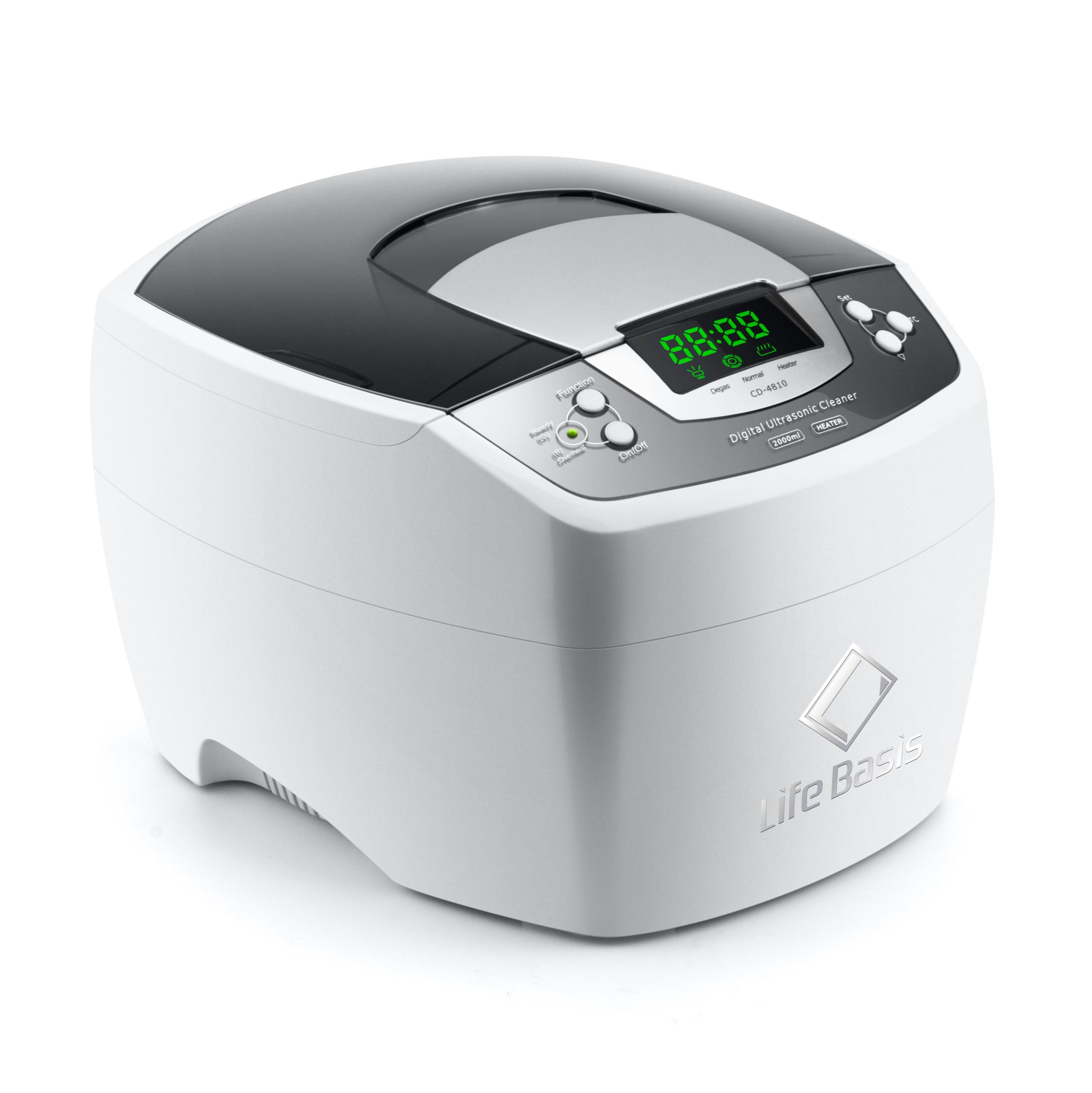 LifeBasis 2L Digital Ultraschallreinigungsgerät 35KHz Ultraschallreiniger | mit Heizung & Degas Ultraschall Reiniger Timer 1-30 Min Ultraschallbad für Brille Schmuck Werkzeug Pinsel Chirurgisch 160W