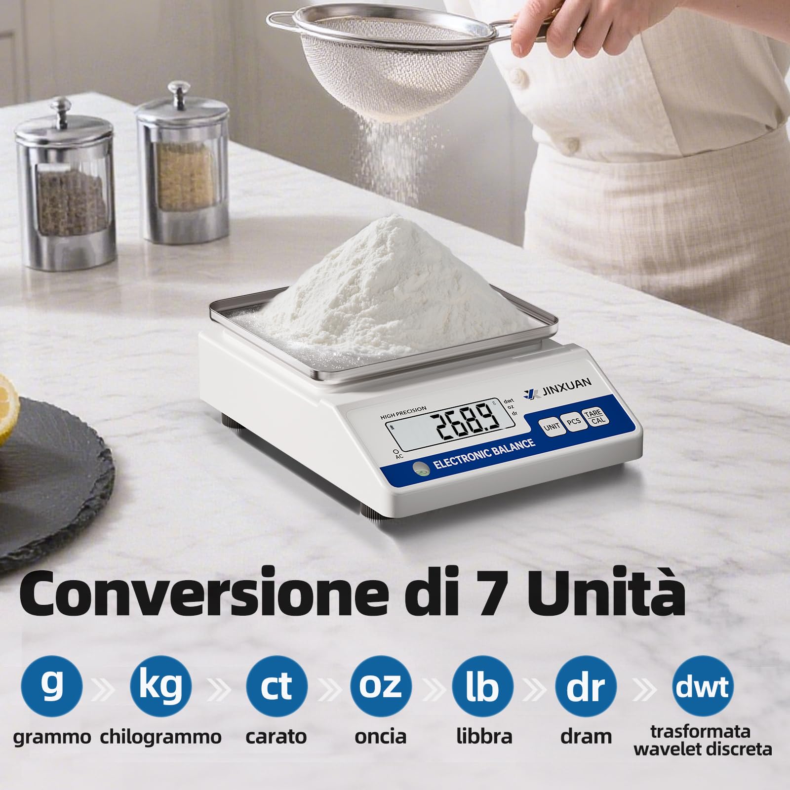 Bilancia da laboratorio, 1000 g x 0,01 g, bilancia analitica di precisione, bilancia digitale per gioielli, con una precisione di 0,01 g