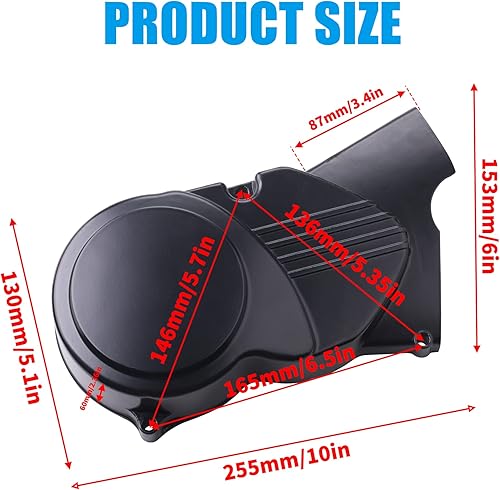 Miniatura 2 de JINGKE Cubierta del estator del motor izquierdo negro para moto de tierra Pit Bike china de 50cc 70cc 90cc 110cc 125cc CRF50 XR50 SSR Thumpstar