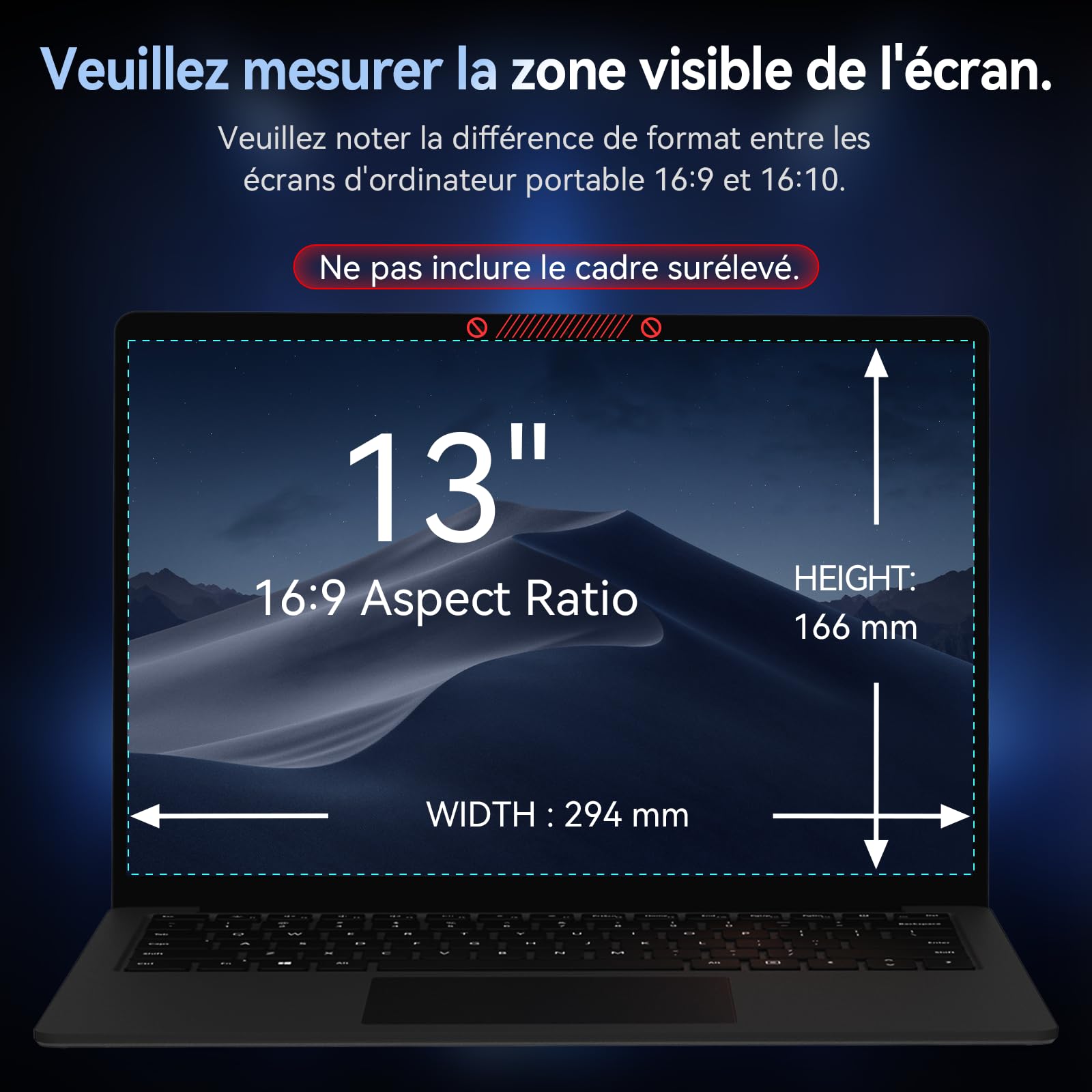 Filtro de privacidad de 360°, 13,3 pulgadas, 16:9, protección de pantalla antiespía antirreflejos, protector de pantalla para ordenador portátil, compatible con Lenovo/Dell/HP/Asus/Samsung/Acer
