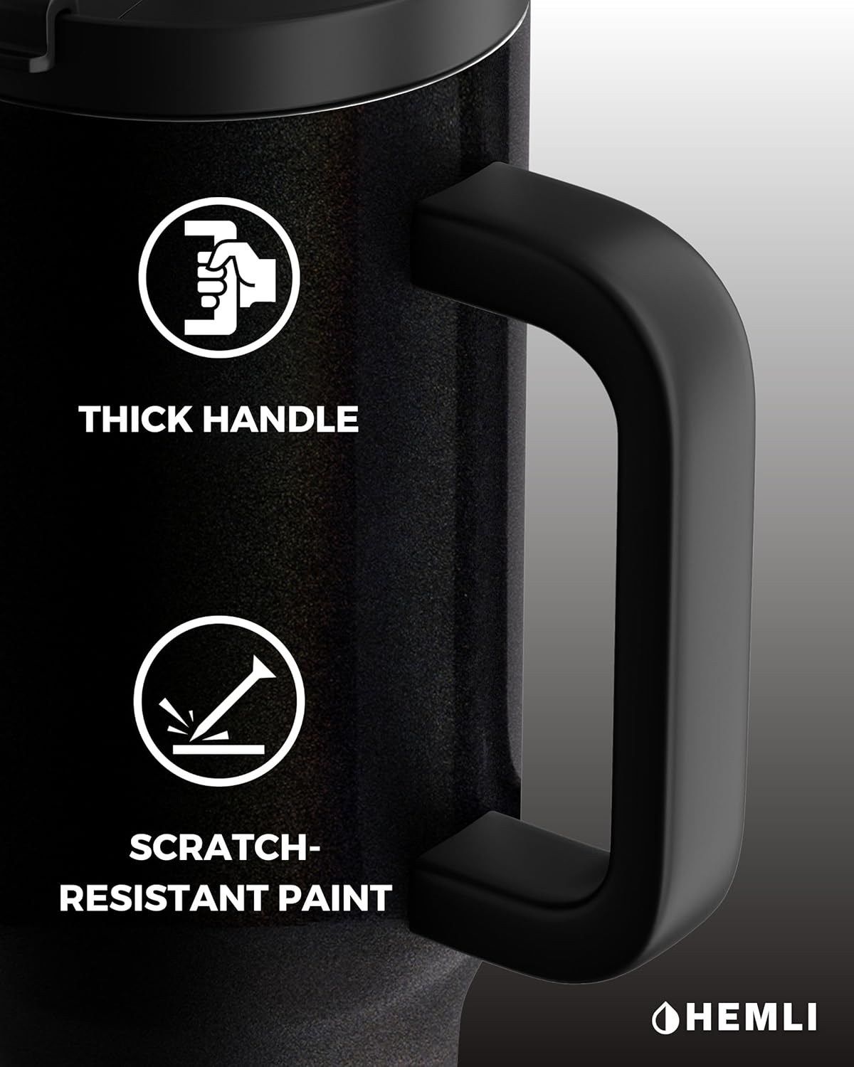 40 Oz Tumbler with Handle and Straw, Insulated Tumbler with Leakproof 2-in-1 Lid and Straw, Reusable and Portable Water and Coffee Stainless Steel Travel Mug, Vacuum Insulated - Image 5