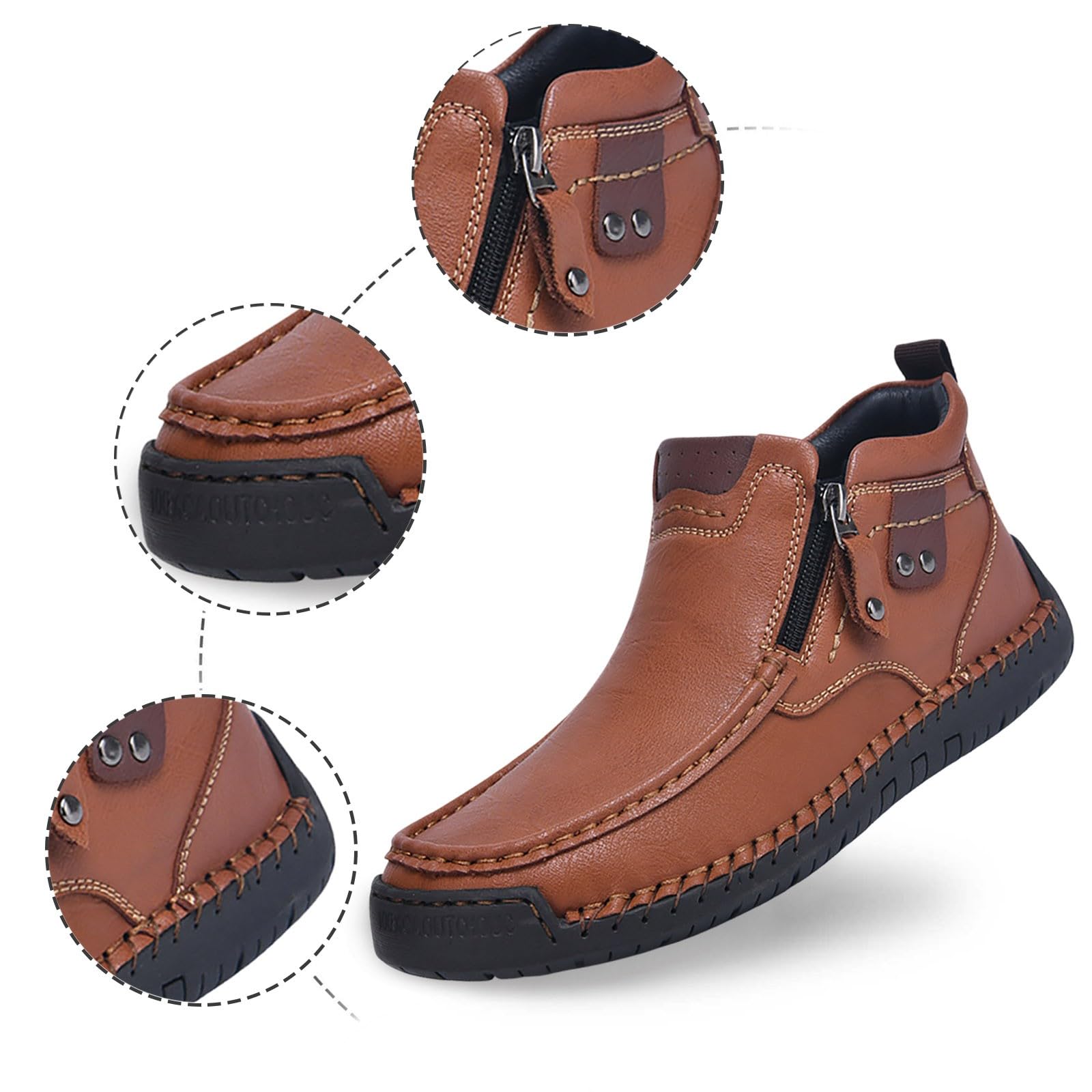 Generisch Buty rekreacyjne dla mężczyzn, wysokie trampki, wygodne, z płaską podeszwą, do codziennego użytku, z dżinsami, przez cały sezon
