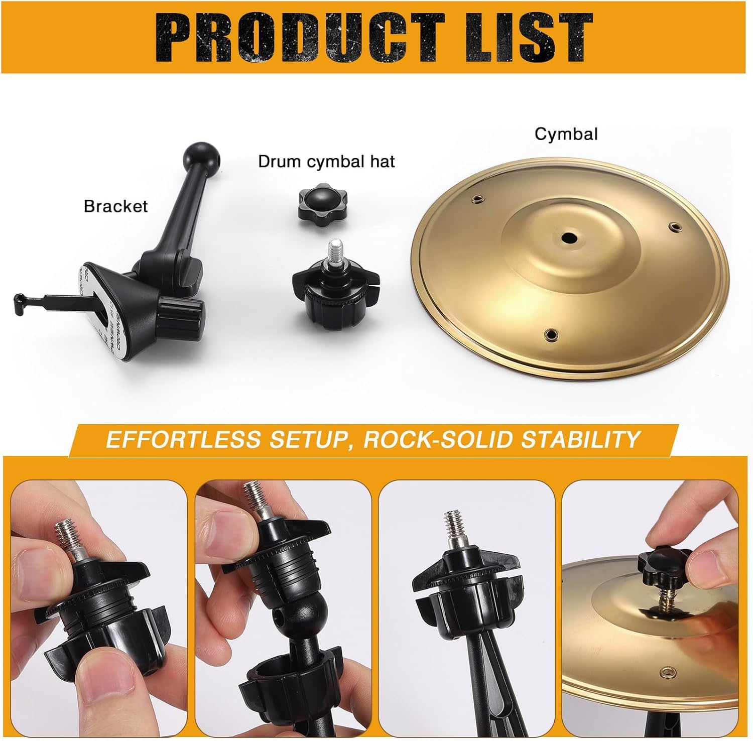Car Cymbal,Car Crash Cymbal for Car Vent Practical Accessories for Vehicles to Make Driving More Fun (Gold) - Image 2