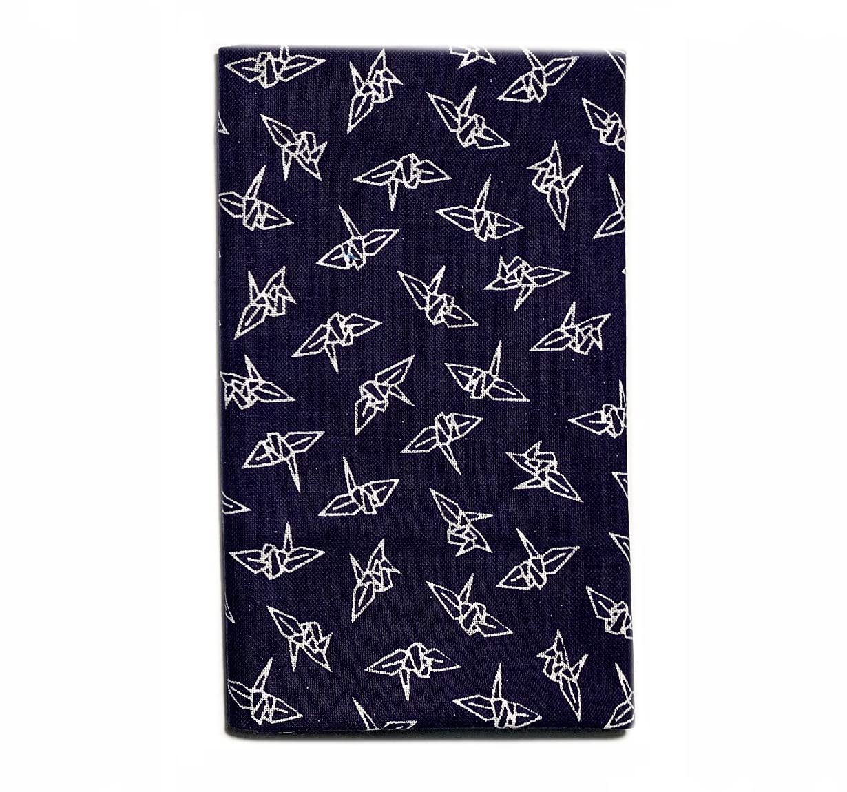 Made in Japan Set di 3 asciugamani Komon Tenugui (foglia di lino, Namichidori, Orizuru) blu, 33 x 90 centimetri