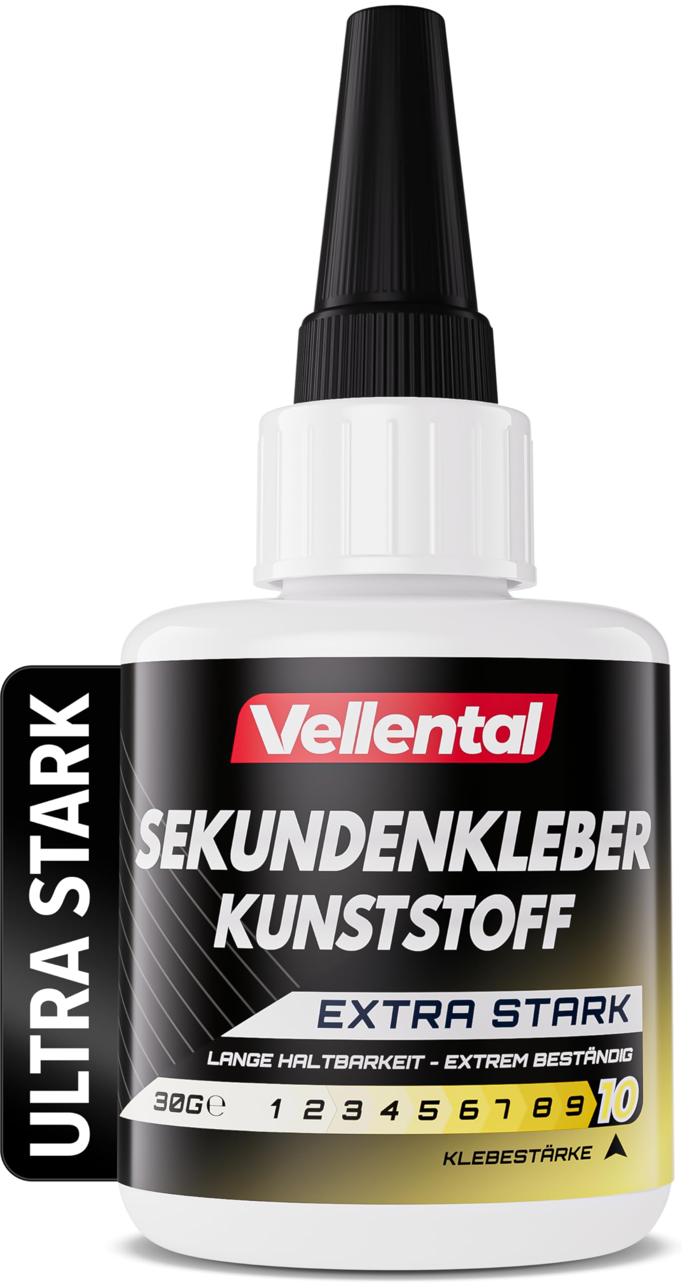 Sekundenkleber Gel für Kunststoff extra stark 30g wasserfest, hitzebeständig & mit Nadel Verschluss gegen Austrocknung - Kunststoffkleber, Plastik Kleber für Kunststoff, Acrylglas