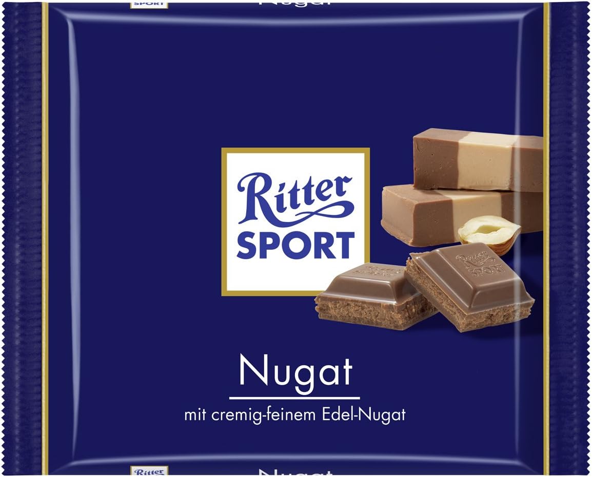 Ritter Sport Nugat (3 Bars each 100g) - fresh from Germany